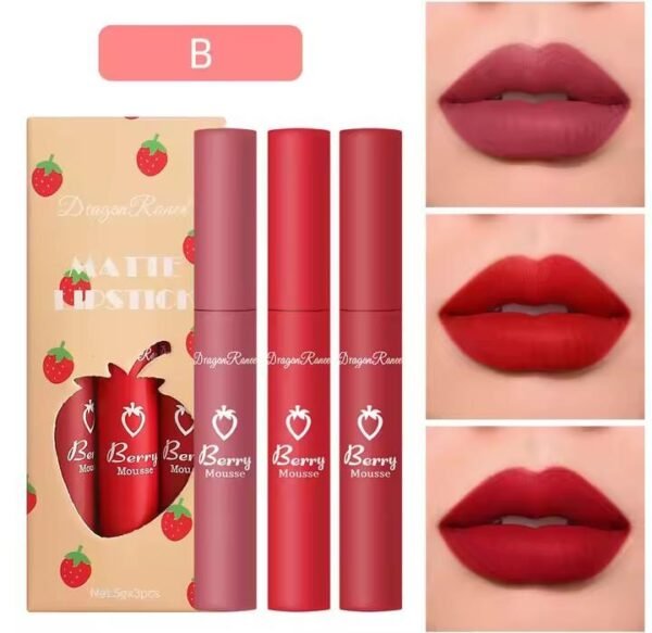 3 pcs mate lipstick set/ලිප්ස්ටික් සෙට්