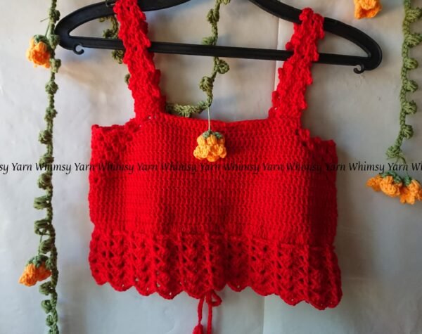 Crochet crop top/ක්‍රොචට් ක්‍රොප් ටොප්