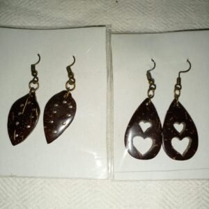 Coconut shell Tuzzel earrings /පොල්කටු එල්ලෙන කරාබු