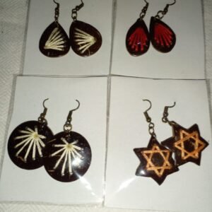 Coconut shell Tuzzel earrings /පොල් කටු එල්ලෙන කරාබු