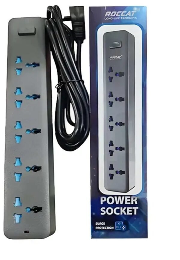 Rocat 5 power socket+3 USB port extension power cord/පවර් සොකට්