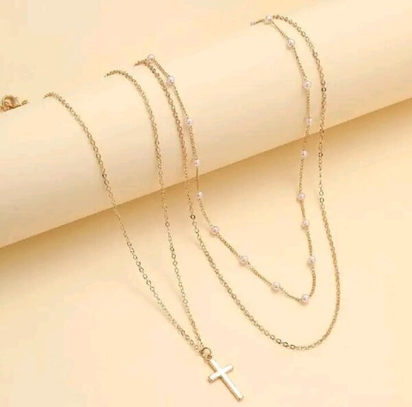 Pearl necklace set /මුතු ඇට මාල සෙට් එක - Image 3