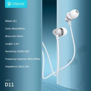 Celebrat D11 stereo Earphones /ඉයර් ෆෝන් - Image 2