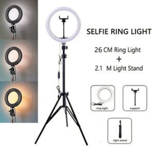 2M Adjustable LED Ring Light with Tripod Stand /ට්‍රයිපෝඩ් ස්ටෑන්ඩ්