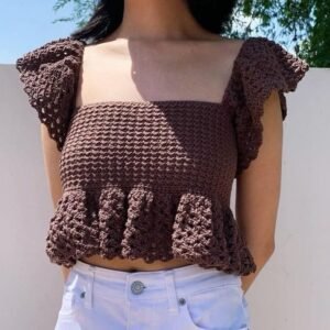 Crochet Ruffle top/ක්‍රොචට් රෆල් ටොප්