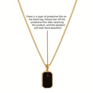 Black square pendent Necklace /නෙක්ලස්