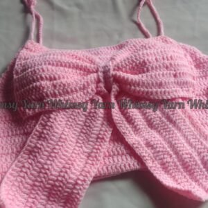 Chrochet Bow crop Top/ක්‍රොචට් බෝ ක්‍රොප්ටොප්