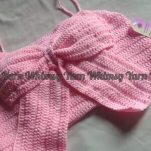 Chrochet Bow crop Top/ක්‍රොචට් බෝ ක්‍රොප්ටොප්