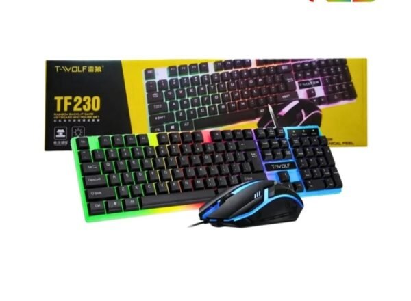 Tfv230 T wolf RGB GAMING keyboad and mouse kit/කීබෝඩ් සහ කීබෝඩ්