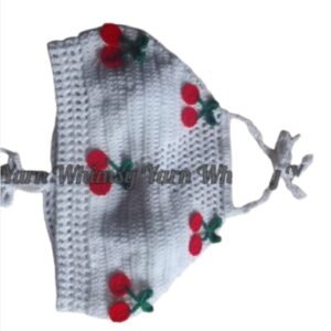 Chrochet cherry crop top/ක්‍රොචට් චෙරී ක්‍රොප් ටොප්