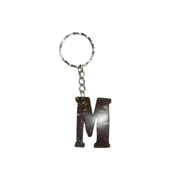 Coconut Shell Key Tag Letter