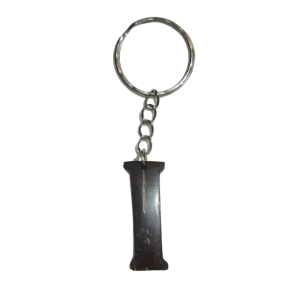 Coconut Shell Key Tag Letter