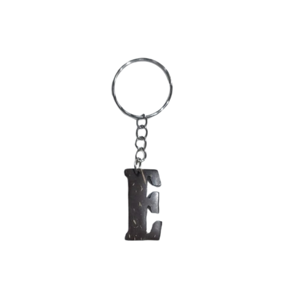 Coconut Shell Key Tag Letter