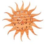 Sun Design Wooden Wall Clock