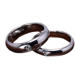 American Diamond silver Couple Ring