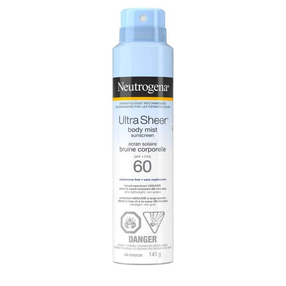 Neutrogena Ultra Sheer Body Mist Sunscreen SPF 60